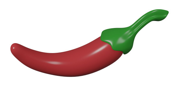 3D插图渲染蔬菜红椒在白色背景图片下载