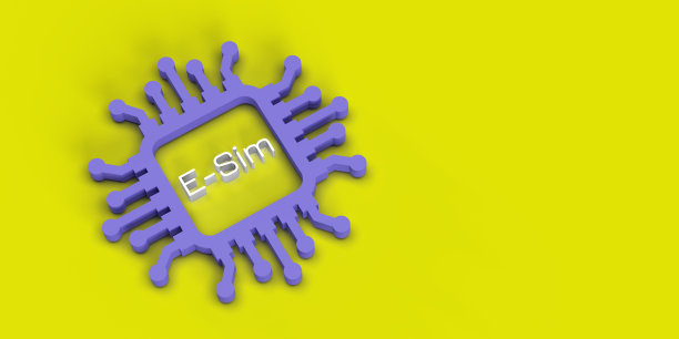 黄色背景的电子sim卡图片下载