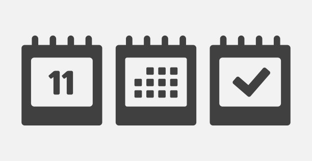 矢量图标日历页面 - 11日，议程，完成图片下载
