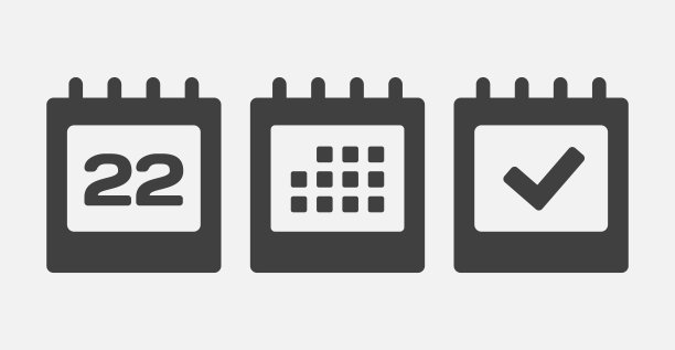 日历页面的矢量图标 - 22日，议程，完成图片下载