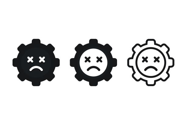 齿轮损坏图标。说明向量图片下载