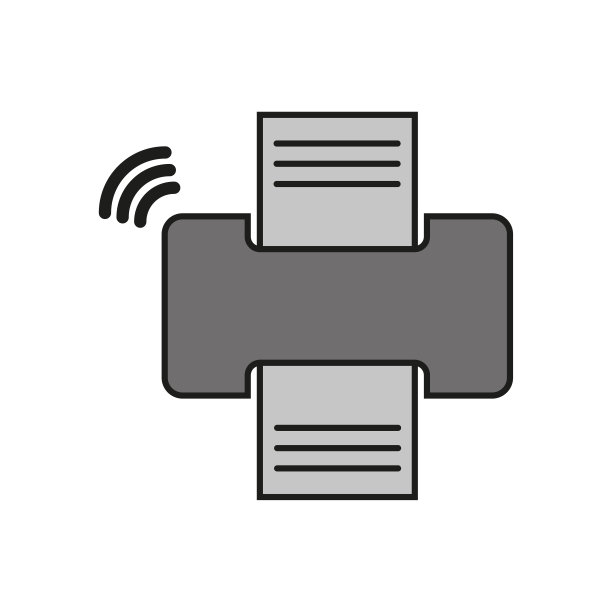 带有wifi连接图标的打印机。矢量插图。每股收益10。图片下载