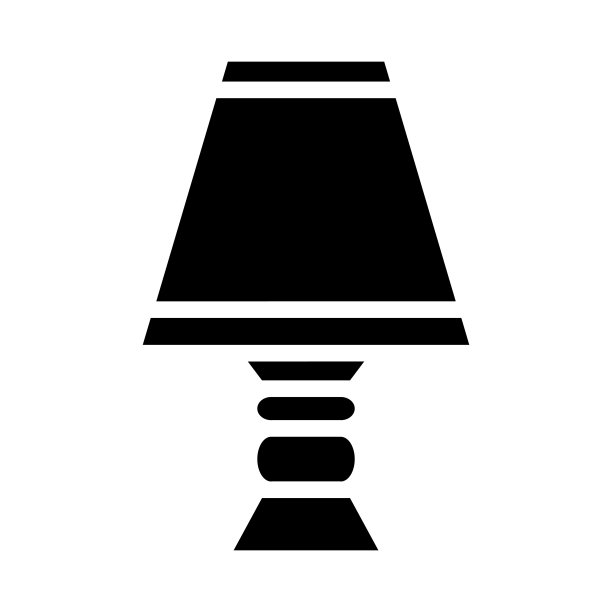 黑色抽象简化灯罩图标图片下载