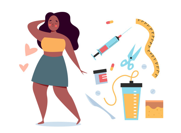 整形美容手术审美身体的积极理念。矢量图形设计插图图片下载