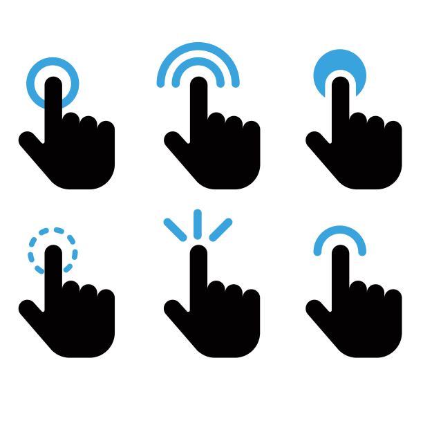 手势图标集:矢量图片下载