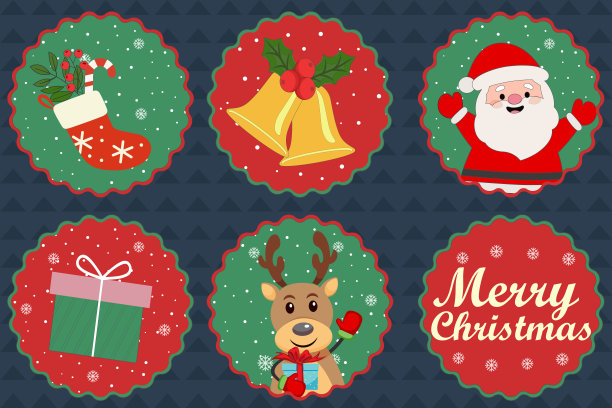 收集复古冬季假期标签标签与雪屋松木元素圣诞节和冬季促销。图片下载