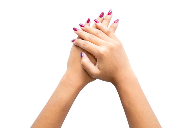 美丽女人的指甲和有趣的红色美甲。美丽的照片图片下载