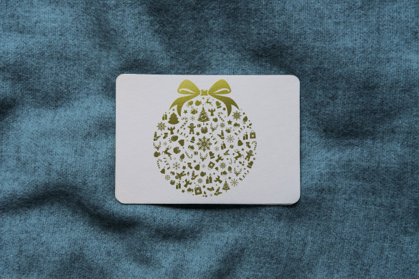 圣诞贺卡与圣诞球装饰图片下载