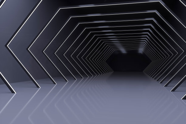 3D渲染：抽象隧道背景图片下载