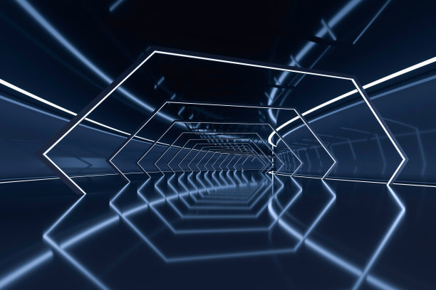 3D渲染：抽象隧道背景图片下载