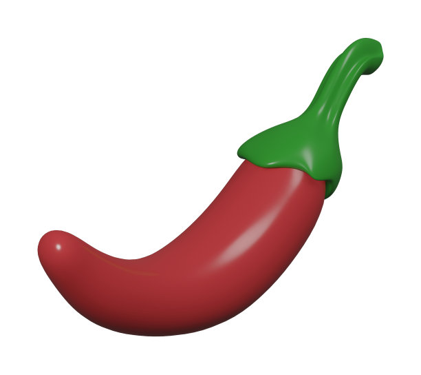 3D插图渲染蔬菜红椒在白色背景图片下载
