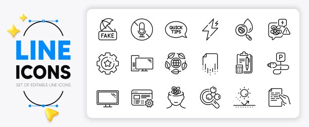 没有麦克风，恢复文件和会计线图标。用于web应用程序。矢量图片下载