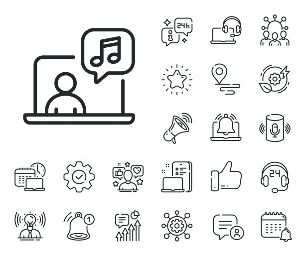 音乐线图标。录音棚唱片招牌。放置位置，技术和智能扬声器。向量图片下载