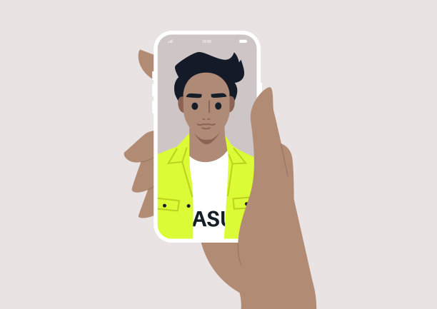 这是一个自拍概念，一只手拿着手机，上面显示着一个角色的肖像图片下载