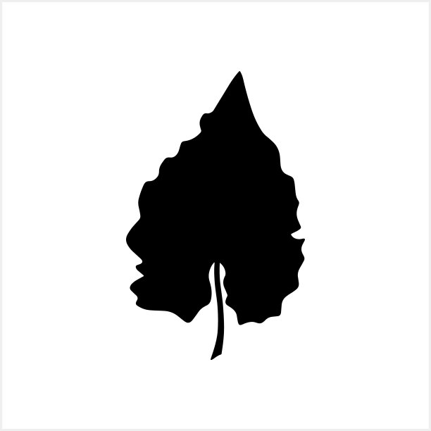 涂鸦树叶图标：模版剪贴画，矢量素材图片下载