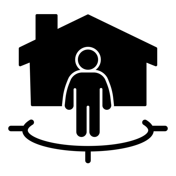 拥有建筑物和连接区域的智能家居概念男子图标图片下载