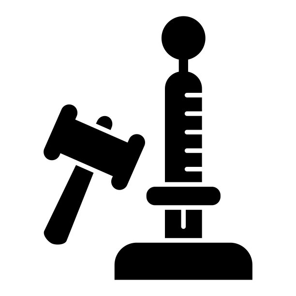 游戏与按钮和锤子固体图标，娱乐概念，高前锋吸引力与大锤标志在白色背景，用于测量图标在字形。向量。图片下载