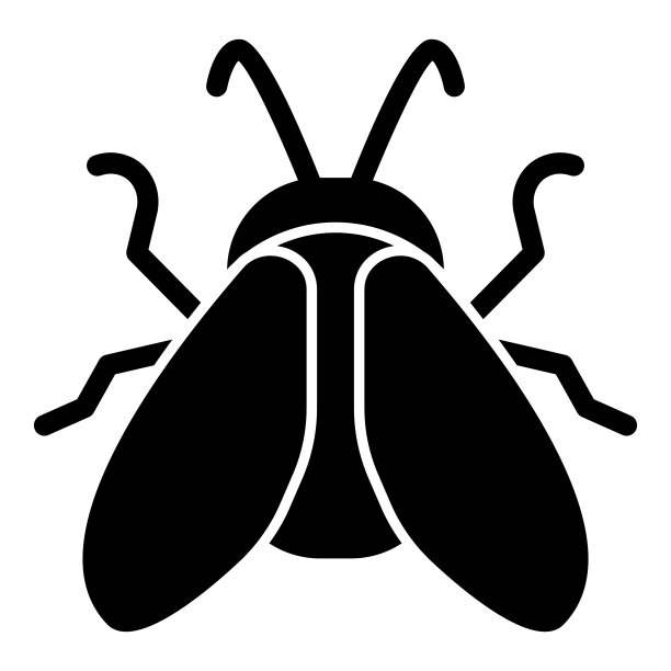 蚊固体图标，昆虫的概念，飞的标志在白色背景，蚊图标在字形风格的移动概念网页设计。矢量图形。图片下载