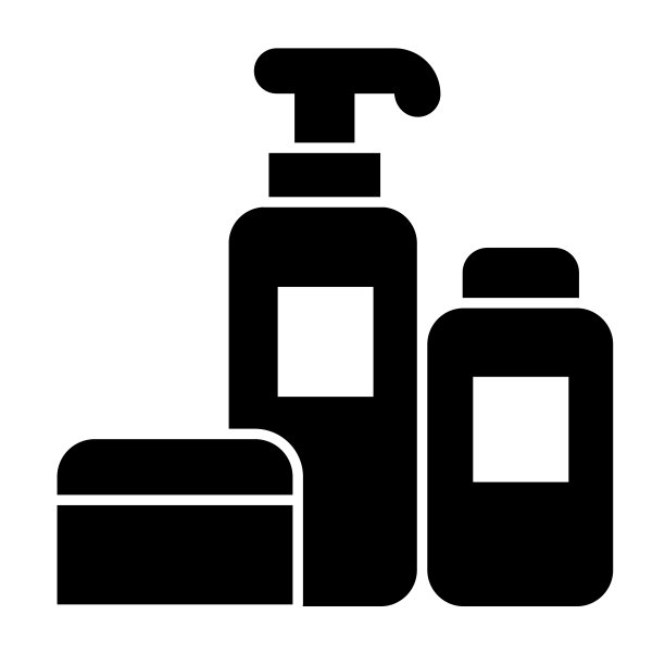 家用化学品图标，清洁概念，白色背景上的房屋清洁工具标志，洗涤剂和消毒剂产品瓶字形样式矢量图形图片下载