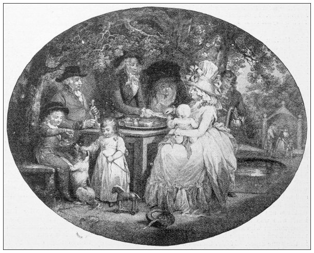 来自英国杂志的古董图片:茶园，乔治·莫兰图片下载