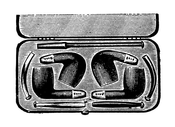 英国杂志上的古董图片:带箱子的烟斗图片下载