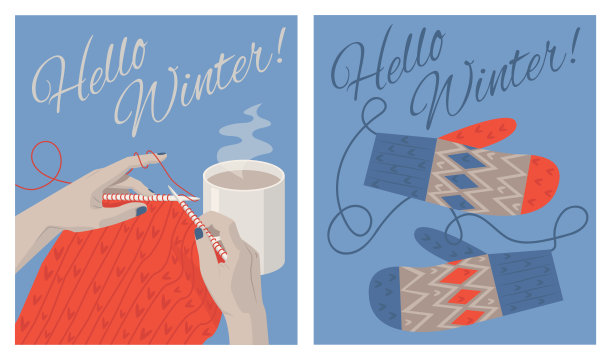 你好，冬季贺卡集图片下载