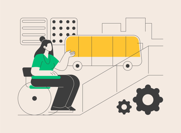 无障碍环境设计抽象概念矢量插图。图片下载