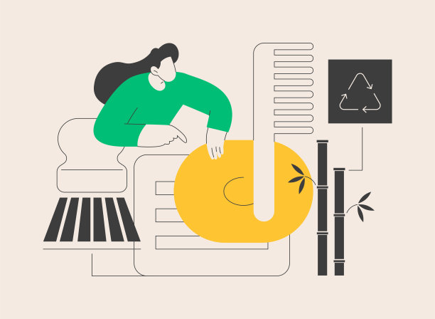 无废木制品抽象概念矢量插图。图片下载