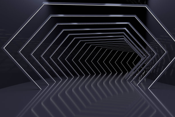 3D渲染：抽象隧道背景图片下载