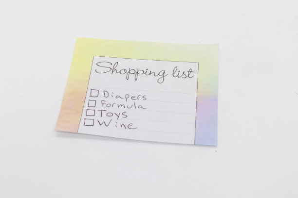 白色背景的家长购物单图片下载