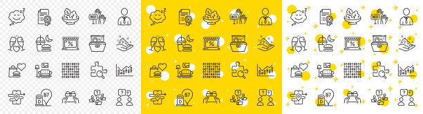 大纲投标报价，家具和柴油站线图标。用于web应用程序。矢量图片下载