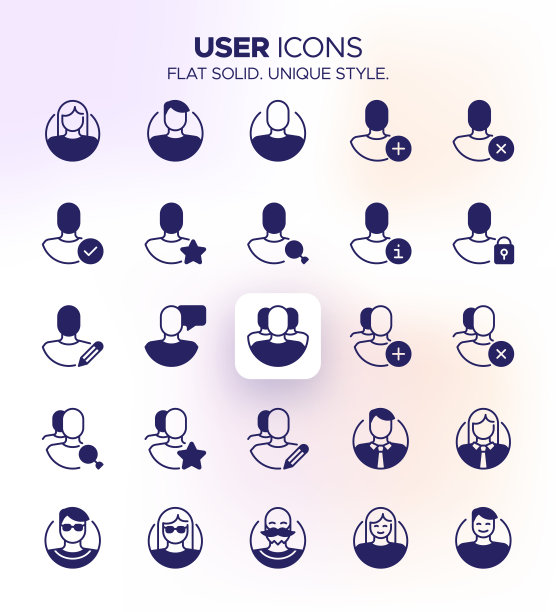 用户图标集-个人资料图片，用户图像，帐户照片，头像选择，个人图标，用户资料符号图片下载