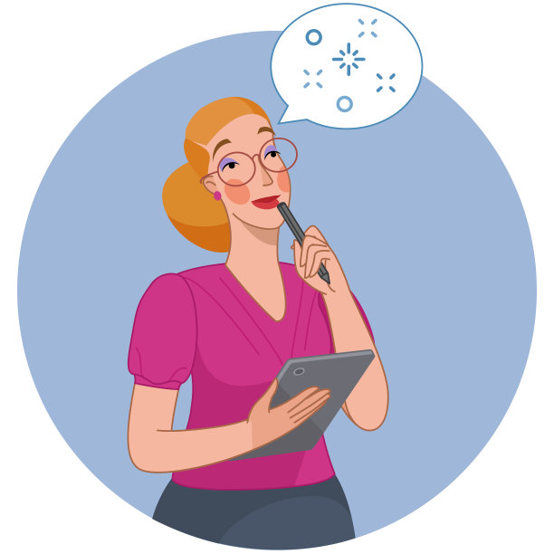 一位女商人正在考虑一份任务清单。图片下载