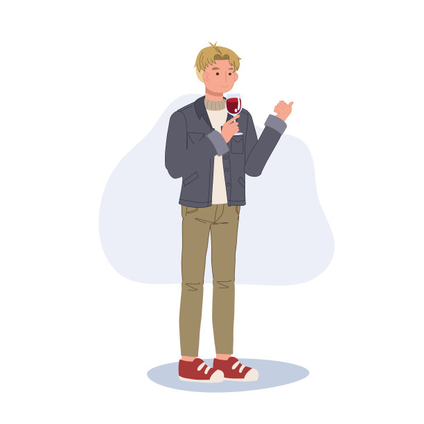 节日酒宴。人类用酒庆祝。拿着一杯酒的男人。图片下载