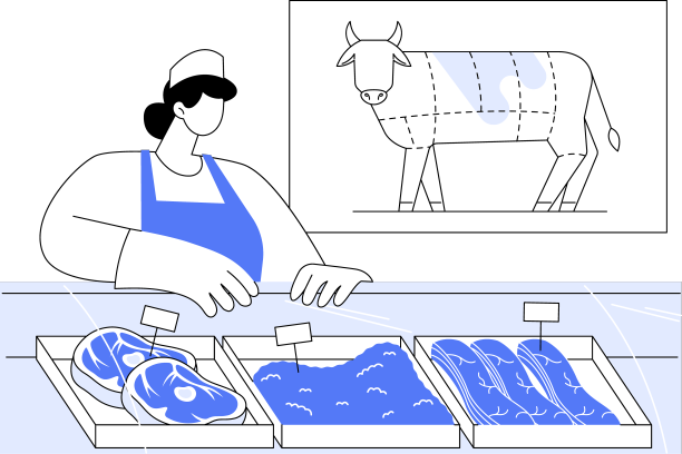 牛肉加工抽象概念图片下载