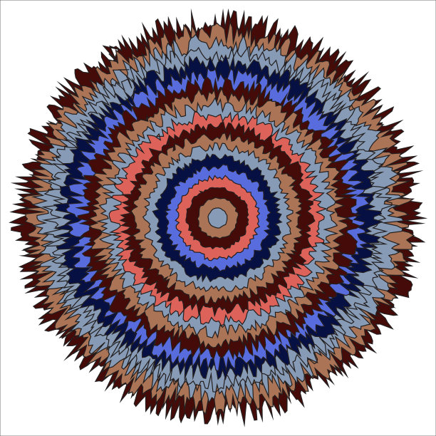 爆炸圆。同心圆元素。元素平面网页设计，模板印刷，纺织，包装，装饰，抽象艺术无缝图案与彩色圆圈矢量插图图片下载