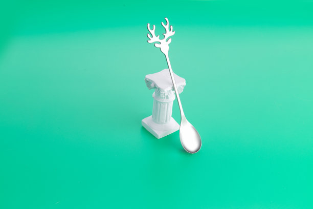 绿底鹿角匙。图片下载