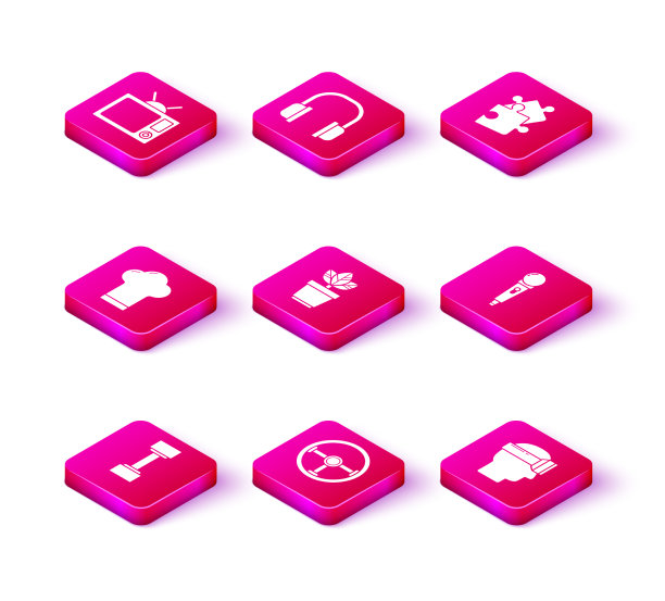 设置哑铃、方向盘、厨师帽、花盆图片下载