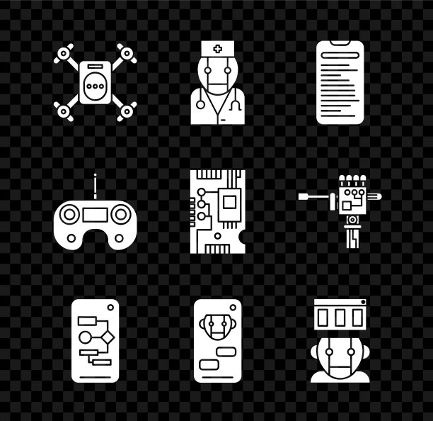 设置无人机飞行与动作相机机器人医生图片下载