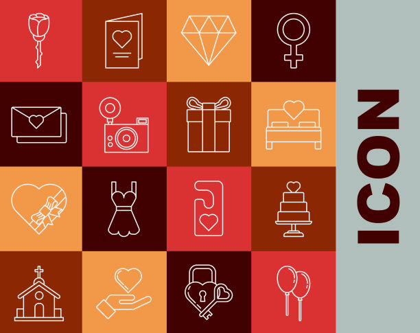 用丝带系好气球，做成心形婚礼蛋糕图片下载