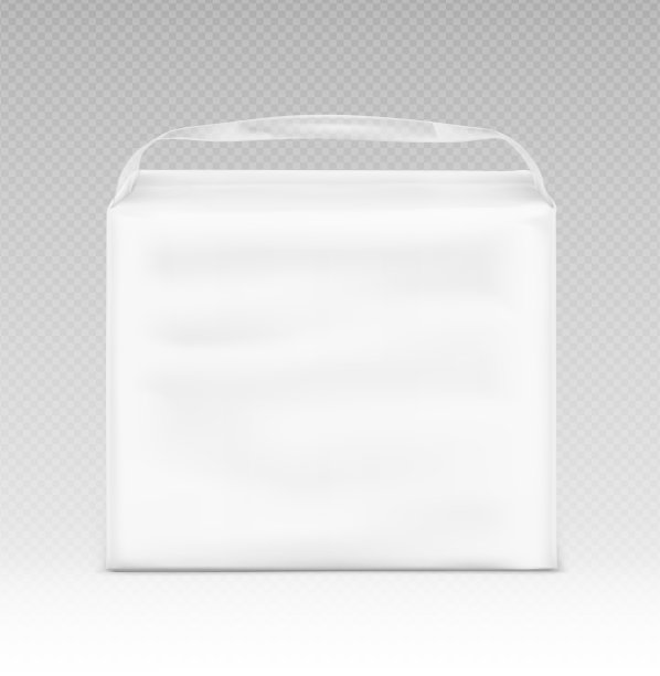 现实的站立袋与明确的处理模型。前视图。矢量插图。图片下载