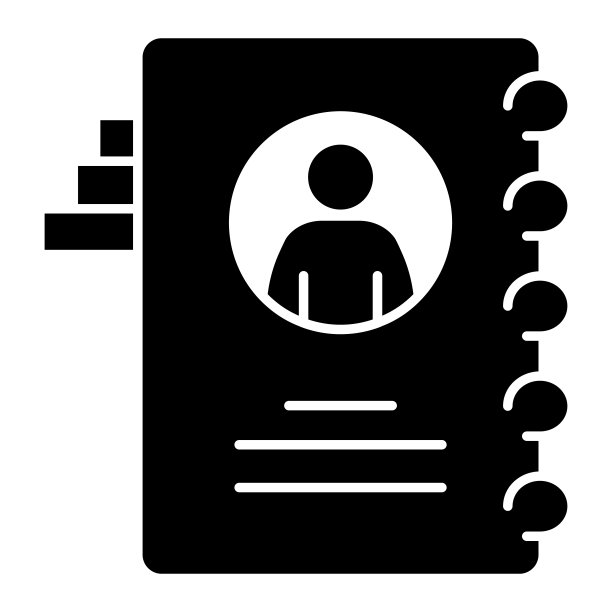 员工问卷固态图标，共同工作的概念，职业简介标志在白色背景，员工文件图标在字形风格的移动概念网页设计。矢量图形。图片下载