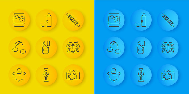 集线野营帽樱桃打火机照相机图片下载