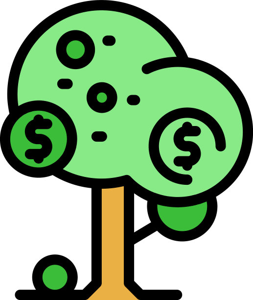 货币树图标扁平图片下载