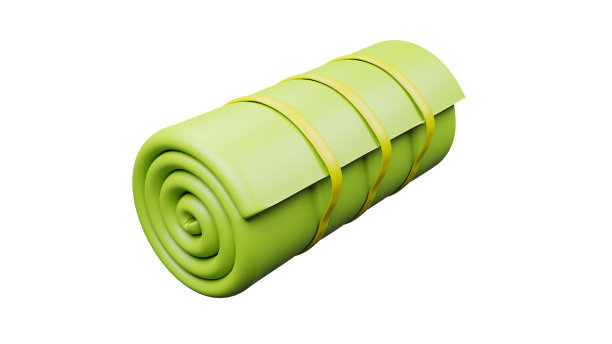 3D渲染野营或徒步旅行睡袋，毯子卷图片下载