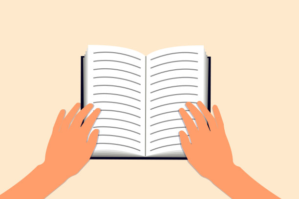 平的特写镜头。学校，教育，学习，学习的理念。矢量插图设计。笔记本纸。女孩的日记。一个女人拿着一本书。男人读一本打开的书。从山顶俯瞰。图片下载