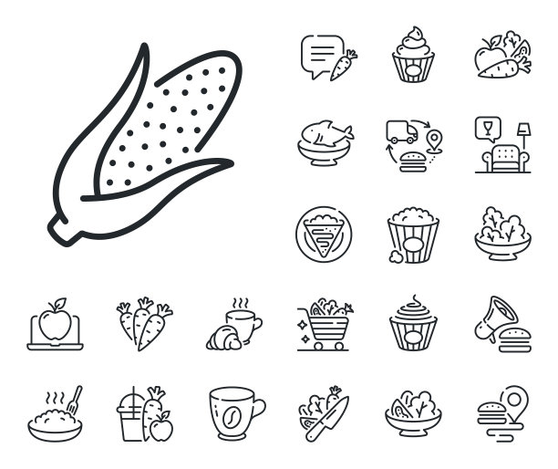 玉米线图标蔬菜食品标志可丽甜图片下载