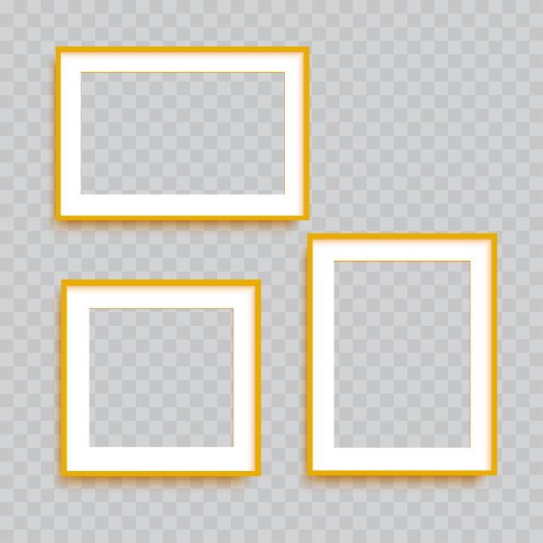 一套方形的复古金框架为您的设计。复古封面。向量图片下载
