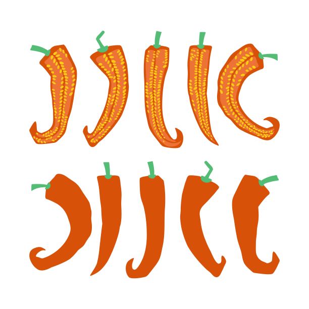 红辣椒辣椒套装。辛辣的配料，墨西哥辣味，辣椒粉。卡通矢量插图的食物，烹饪，蔬菜的概念图片下载