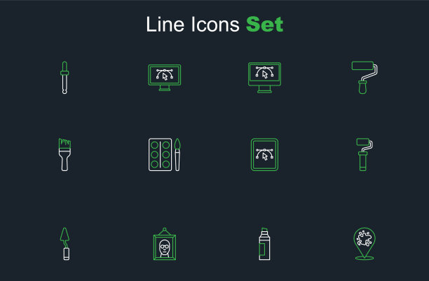 设置线漆喷雾笔画调色板图片下载